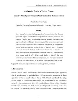 Irony Detection journal - Tony Veale`s