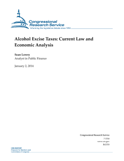 Alcohol Excise Taxes: Current Law and Economic