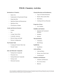 POGIL Chemistry Activities