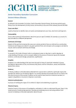 Senior Secondary Australian Curriculum Ancient History Glossary