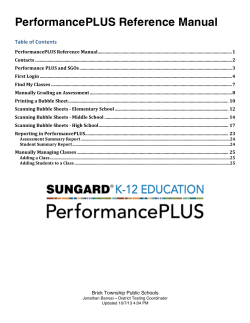 Performance Plus Reference Manual