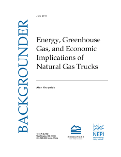 Energy, Greenhouse Gas, and Economic Implications of Natural Gas