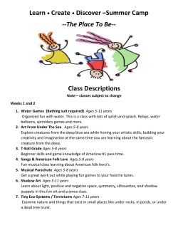 Summer Camp Class Descriptions