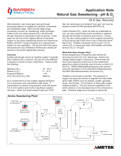 Natural Gas Amine Sweetening - Oxygen