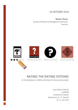 rating the rating systems - University of Twente Student Theses