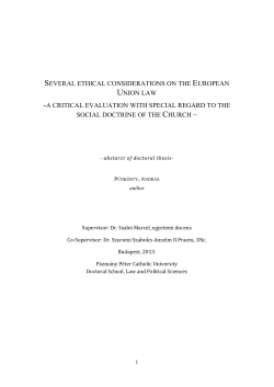 several ethical considerations on the european union law