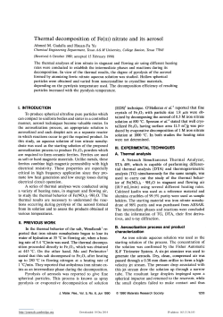 Thermal decomposition of Fe(m) nitrate and its aerosol