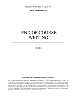 END OF COURSE WRITING