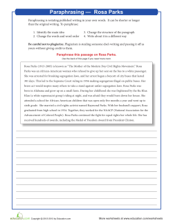 Paraphrasing &mdash; Rosa Parks