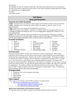 Unit Name: Area and Perimeter