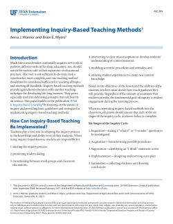 Implementing Inquiry-Based Teaching Methods1 - EDIS