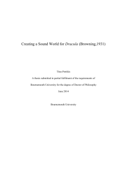 Creating a Sound World for Dracula (Browning,1931)