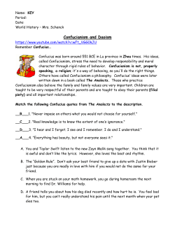 Confucianism and Daoism