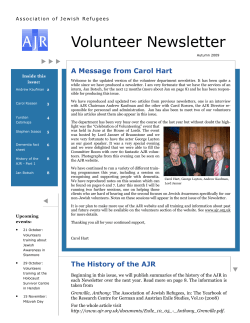 Autumn 2009 - The Association of Jewish Refugees