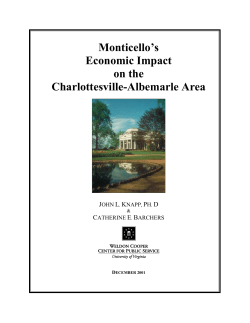 Monticello`s Economic Impact on Charlottesville