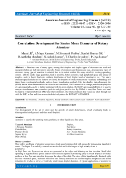 Correlation Development for Sauter Mean Diameter of Rotary Atomizer