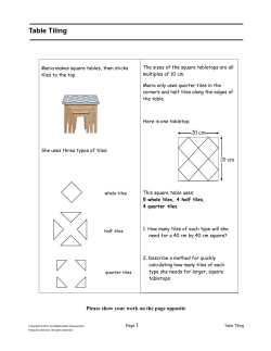 Table Tiling - the Mathematics Assessment Project