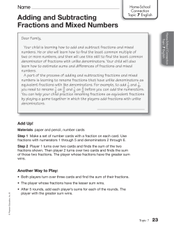 Adding and Subtracting Fractions and Mixed