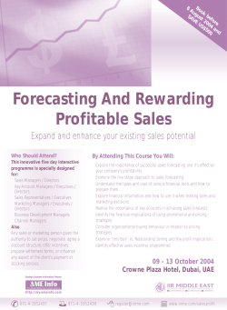 Forecasting And Rewarding Profitable Sales