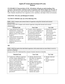 Grade 8 Science CPI Links - ServicePoint, A Questar Assessment