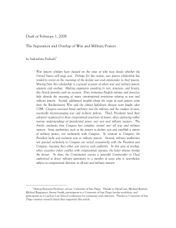 The Separation and Overlap of War and Military Powers