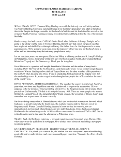 CSPAN/FIRST LADIES FLORENCE HARDING