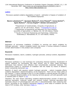 Microwave assisted oxidative degradation of starch