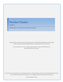 Number Puzzles - Teresa Emmert