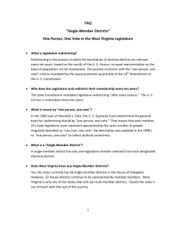 Single-Member Districts - West Virginia Chamber of Commerce