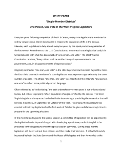 Single-Member Districts - West Virginia Chamber of Commerce