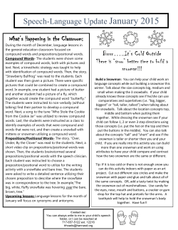 Speech-Language Update January 2015