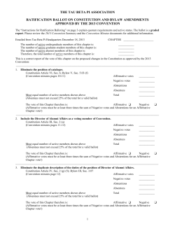 THE TAU BETA PI ASSOCIATION RATIFICATION BALLOT ON