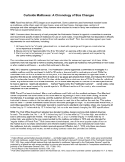 Curbside Mailboxes: A Chronology of Size Changes