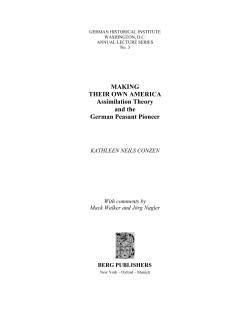 Making Their Own America: Assimilation Theory and the German