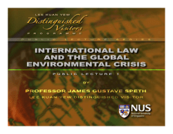 First Attempt at Global Environmental Governance