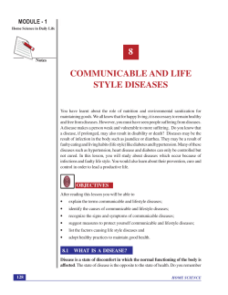 8 communicable and life style diseases