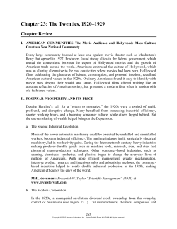 Chapter 23 The Twenties 1920&ndash;1929