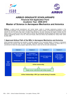 AIRBUS GRADUATE SCHOLARSHIPS Master of Science in