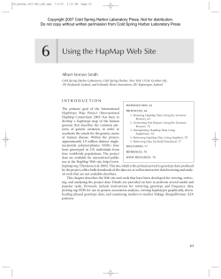 6 Using the HapMap Web Site