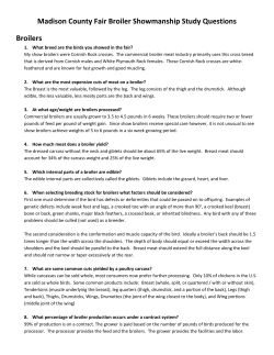 Madison County Fair Broiler Showmanship Study Questions Broilers