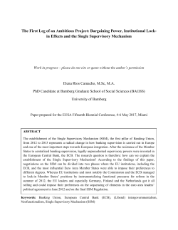 The First Leg of an Ambitious Project: Bargaining Power, Institutional