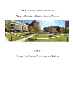 Master of Science in Medical Sciences Curriculum and Policies