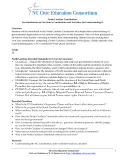 North Carolina Constitution: An Introduction to Our State`s