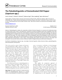 The Paleobiolinguistics of Domesticated Chili Pepper (Capsicum spp.)