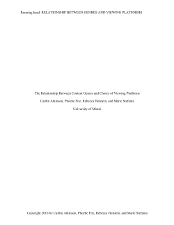 Running head: RELATIONSHIP BETWEEN GENRES AND VIEWING
