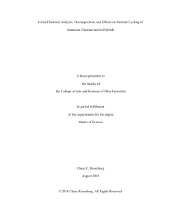 Foliar Chemical Analysis, Decomposition, and Effects on Nutrient