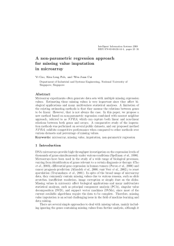 A non-parametric regression approach for missing value imputation