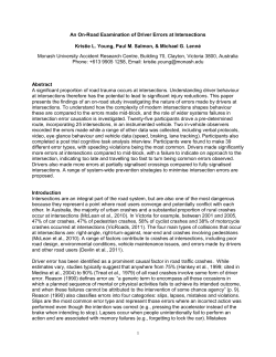 An On-Road Examination of Driver Errors at Intersections Kristie L