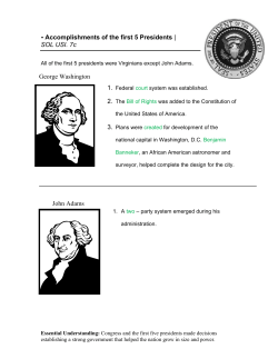 - Accomplishments of the first 5 Presidents | SOL USI. 7c George