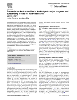 Transcription factor families in Arabidopsis: major progress and